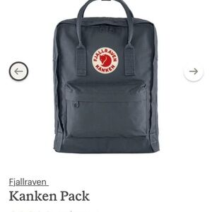 Fjallraven Kanken Pack Backpack in Dark Gray with Red Logo